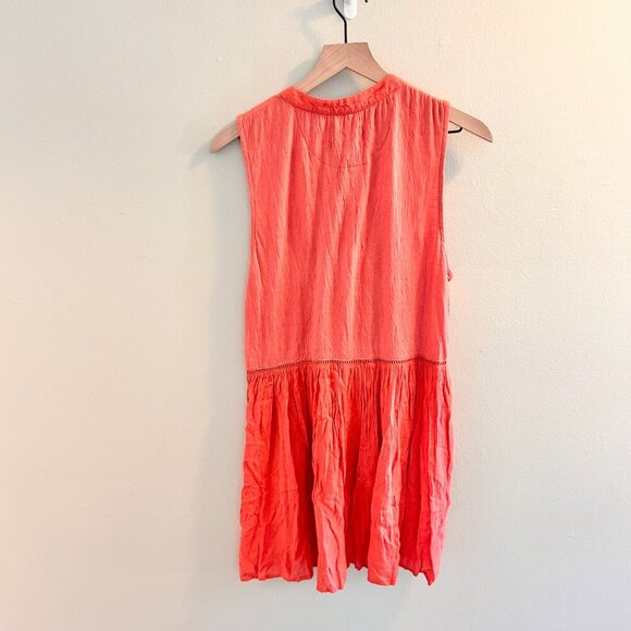 Anthropologie Nia Tunic Womens Size Medium Orange Sleeveless Button Down Top - Picture 3 of 10